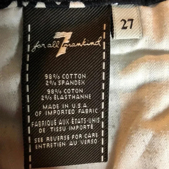 7 for All Mankind‎ Floral Black& White Jeans - Picture 6 of 6
